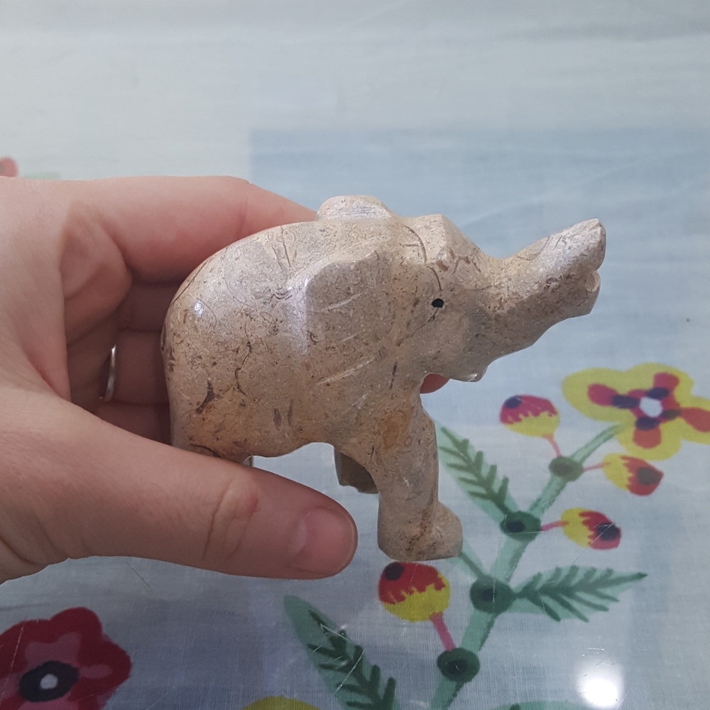 Fossilized Limestone Elephant Decor